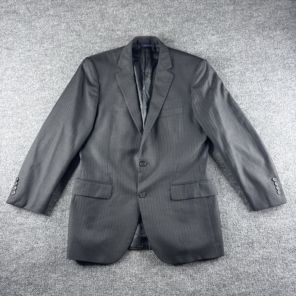 Brooks Brothers Blazer Mens 40R Gray Striped 1818 Fitzgerald Wool Sports Coat